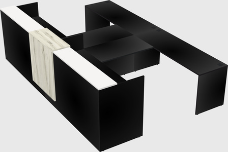 Shared u-shaped reception desks