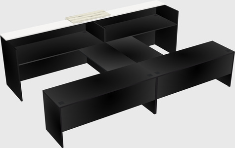 Shared u-shaped reception desks