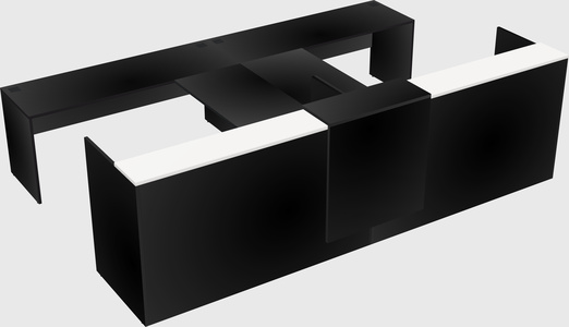 Shared u-shaped reception desks