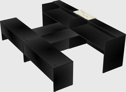 Shared u-shaped reception desks