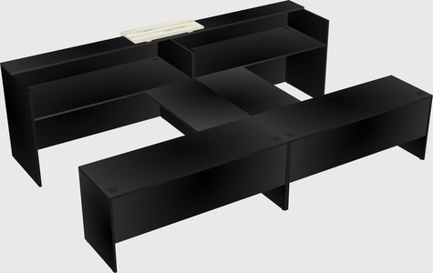 Shared u-shaped reception desks