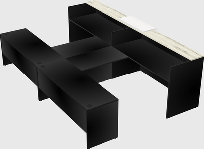 Shared u-shaped reception desks