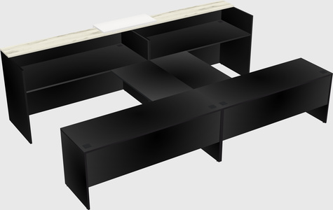 Shared u-shaped reception desks