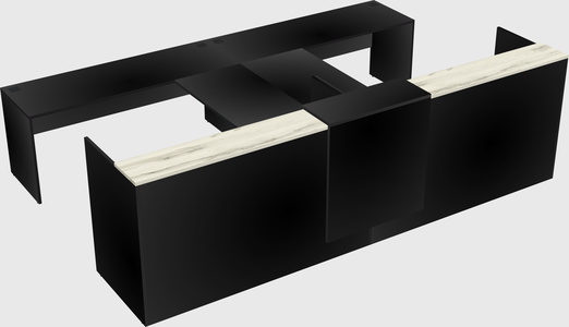 Shared u-shaped reception desks