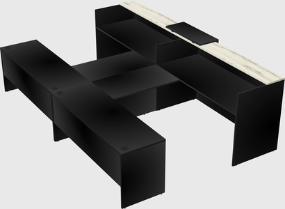 Shared u-shaped reception desks