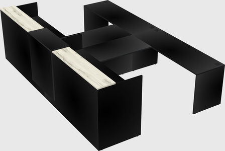 Shared u-shaped reception desks