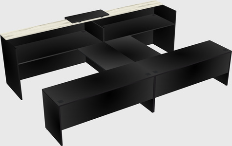 Shared u-shaped reception desks