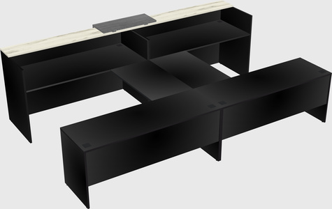Shared u-shaped reception desks