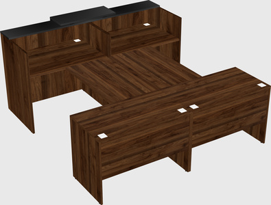 Shared u-shaped reception desks