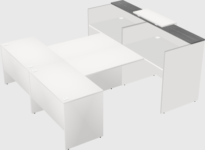 Shared u-shaped reception desks