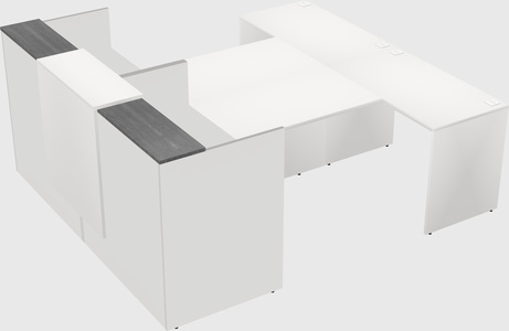 Shared u-shaped reception desks