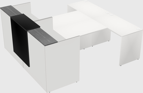 Shared u-shaped reception desks