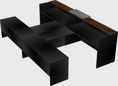 Shared u-shaped reception desks