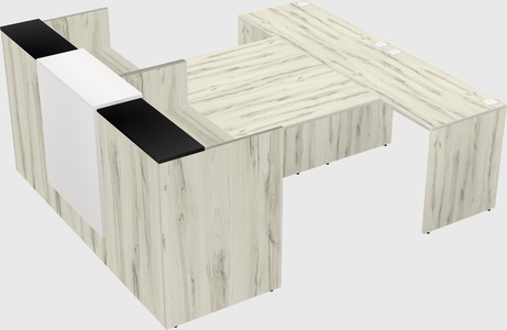 Shared u-shaped reception desks