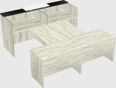 Shared u-shaped reception desks