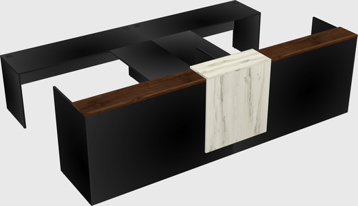 Shared u-shaped reception desks