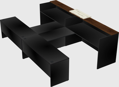 Shared u-shaped reception desks
