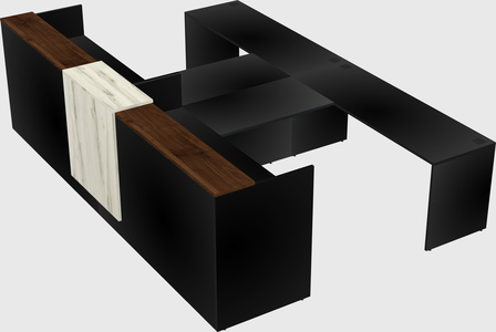 Shared u-shaped reception desks