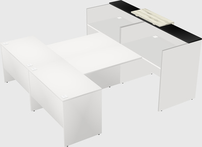 Shared u-shaped reception desks