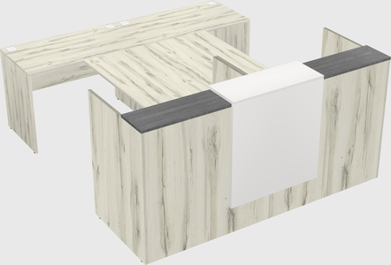 Shared u-shaped reception desks