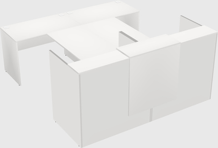 Shared u-shaped reception desks
