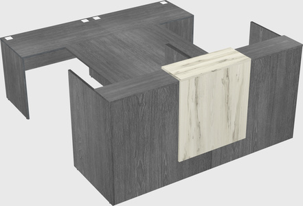 Shared u-shaped reception desks