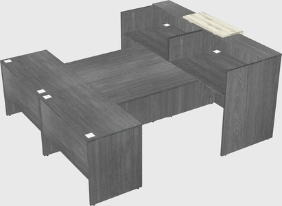 Shared u-shaped reception desks
