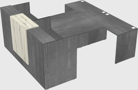 Shared u-shaped reception desks