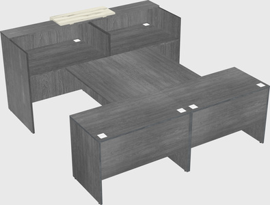 Shared u-shaped reception desks