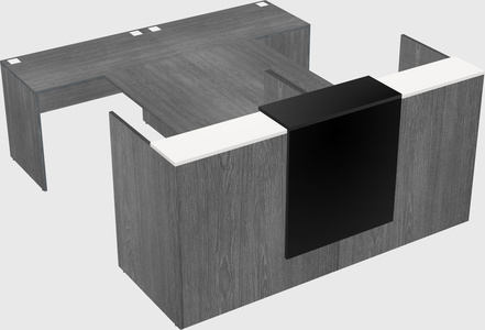 Shared u-shaped reception desks