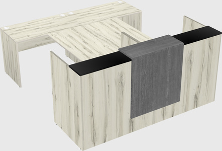 Shared u-shaped reception desks