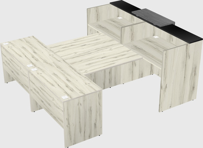 Shared u-shaped reception desks