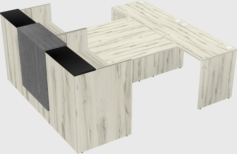 Shared u-shaped reception desks