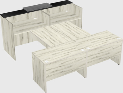 Shared u-shaped reception desks
