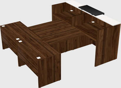Shared u-shaped reception desks