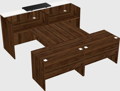 Shared u-shaped reception desks