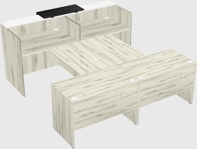 Shared u-shaped reception desks