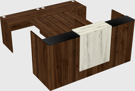 Shared u-shaped reception desks