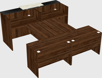 Shared u-shaped reception desks