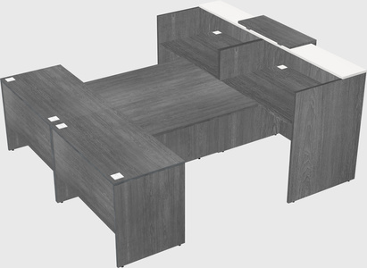 Shared u-shaped reception desks