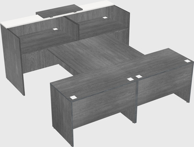 Shared u-shaped reception desks