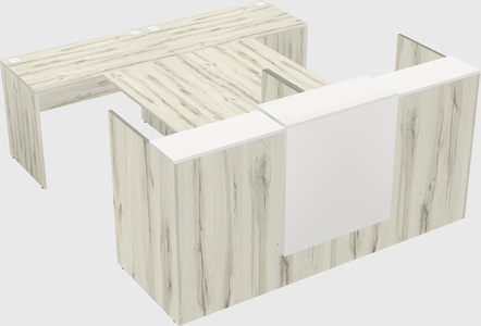 Shared u-shaped reception desks