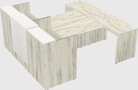 Shared u-shaped reception desks