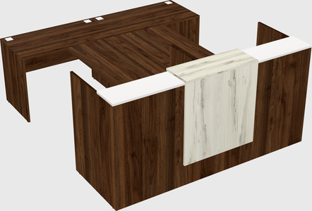 Shared u-shaped reception desks