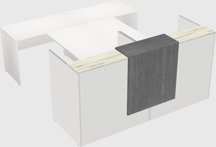 Shared u-shaped reception desks