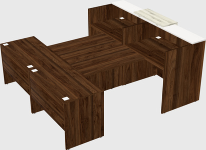 Shared u-shaped reception desks