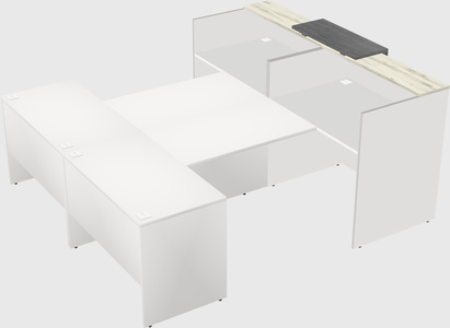 Shared u-shaped reception desks
