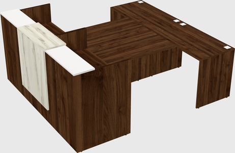 Shared u-shaped reception desks