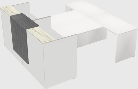 Shared u-shaped reception desks
