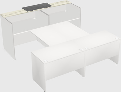 Shared u-shaped reception desks